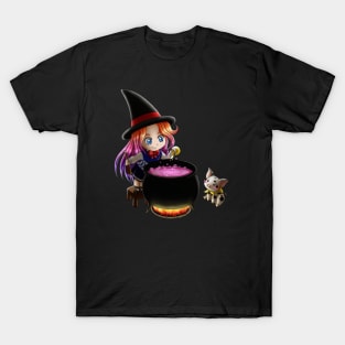 Kawaii little witch making a potion T-Shirt